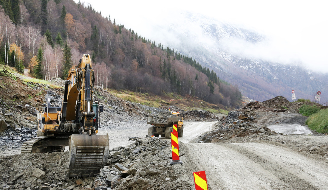 Fra utbygging E6 Vinstra-Sjoa, oktober 2014 (foto: Runar F. Daler).