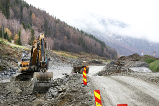 Fra utbygging E6 Vinstra-Sjoa, oktober 2014 (foto: Runar F. Daler).