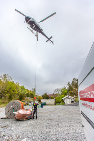 Helikopter ble brukt til prosjektet