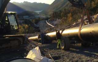 18 meter lange 1 000 mm PE-rør