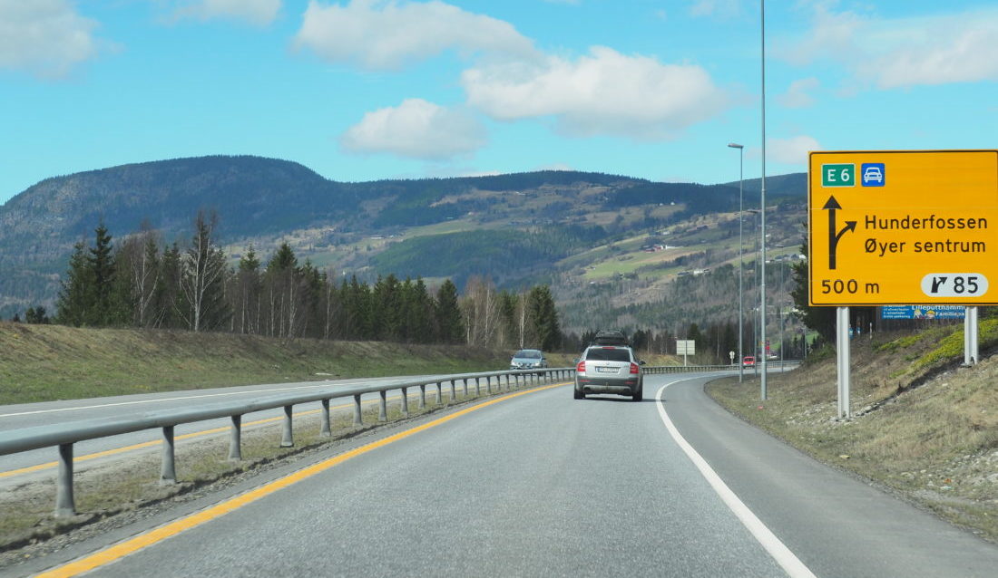 E6 i Gudbrandsdalen ved Øyer. (Foto: Rune Kjøs/Nye Veier).