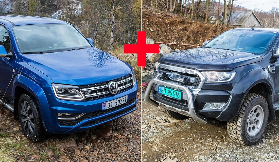 2016 VW Amarok V6 og 2017 Ford Ranger 3.2 med Delta-ombygging.