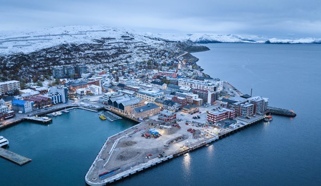 Hammerfest har fått ny og forlenget sentrumskai. (Foto: NCC)