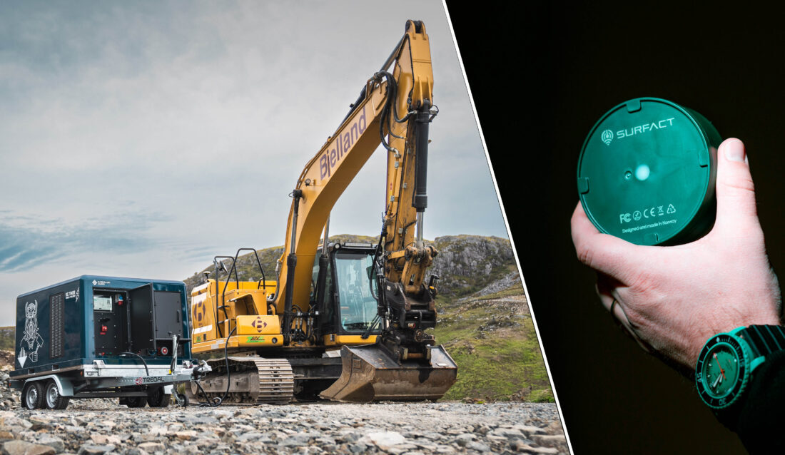 Den lille teknologibedriften Surfact i Oslo har inngått samarbeid med energigiganten Hafslund og den jærske gründerbedriften Kverneland Energi. På bildet er sensoren Emma og lynladeren KE Thor. (Foto: Sigve Mejdal og Aasmund Nikolaisen)