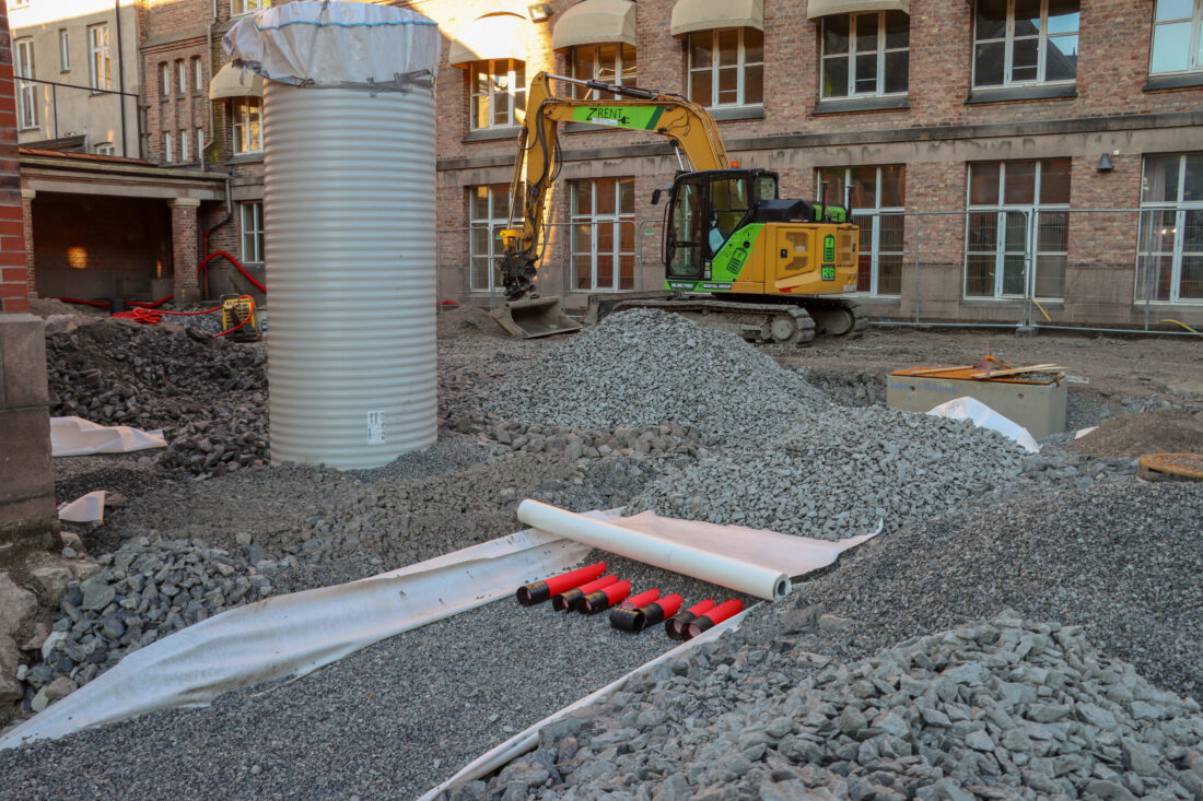 Anleggsgartnerselskapet U.Reist er UE for Backe Stor-Oslo AS på prosjektet, og utfører grunn- og utomhusarbeider. (Foto: Njål Hagen)