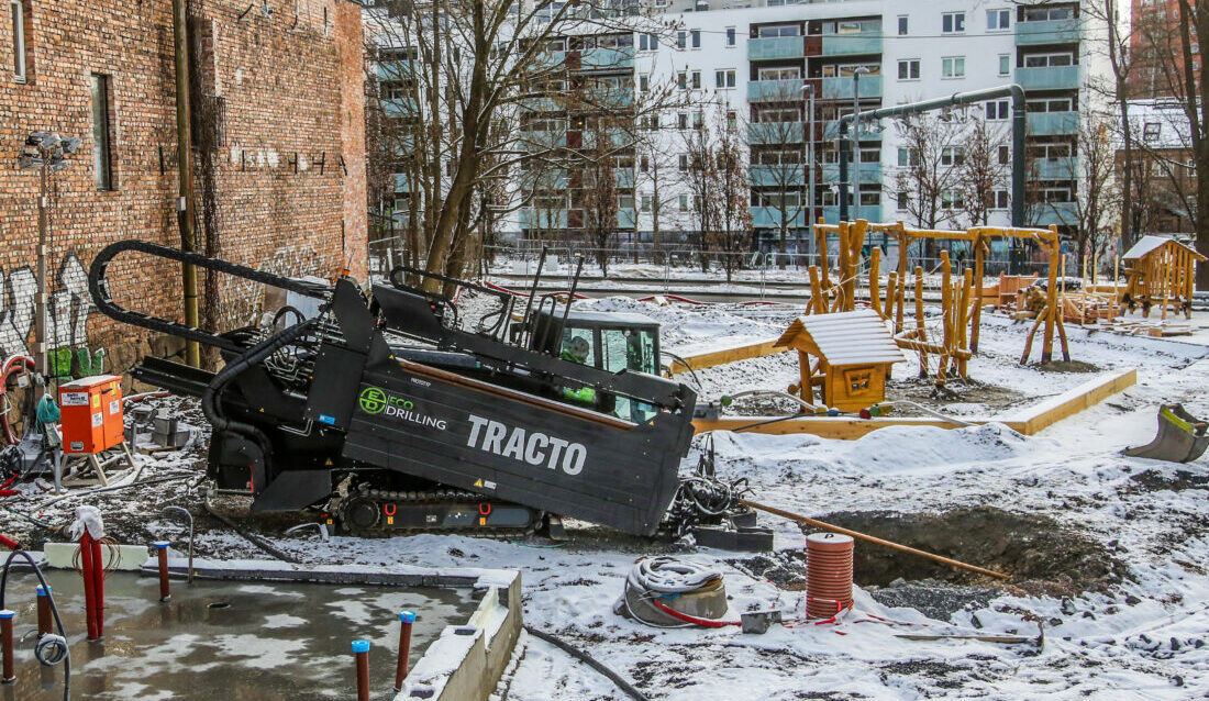 Den elektriske riggen, med betegnelsen JCS 130E, er en prototype med 13-tonns trekkraft fra tyske Tracto Technik. Eco Drilling vurderer nå å gå til innkjøp av den. (Foto: Runar F. Daler)