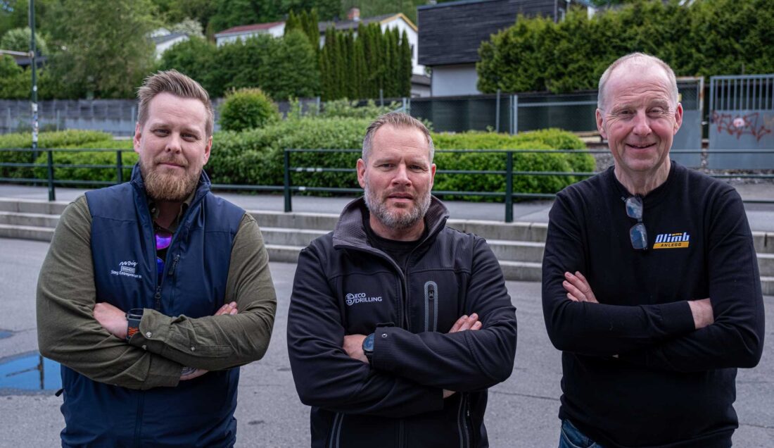 Entreprenør-alarm: Nedgang i VA-markedet mens nettet forfaller. Fra venstre: Sondre Dammen, Roger Trøsviken og Øystein Olimb. (Foto: Jørn Søderholm, Praktisk Talt AS)