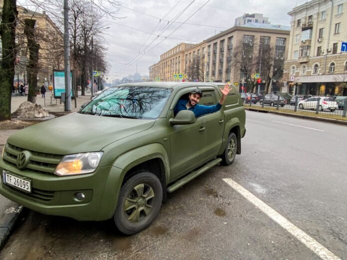 Amaroken ankommer Kharkiv helt øst i Ukraina. Sjåfør er Fredrik Tronhuus