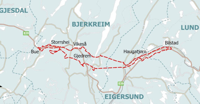Nye Veier start opp planprogram for parsellen E39 Bilstad - Bue i Rogaland. (Illustrasjon: Nye Veier)|Nye Veier start opp planprogram for parsellen E39 Bilstad - Bue i Rogaland. (Illustrasjon: Nye Veier)