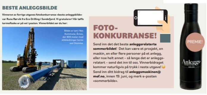 Ta et anleggsbilde og send det til oss.