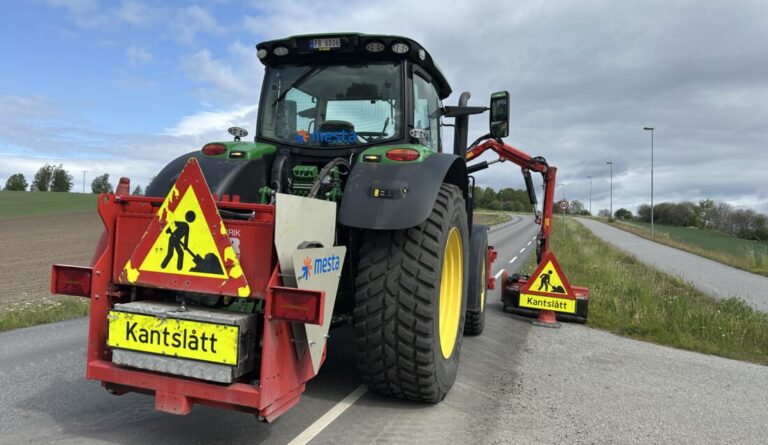 Mesta bruker datateknologi for å ta vare på viktige blomsterarter når veikantene klippes. (Foto: Mesta)