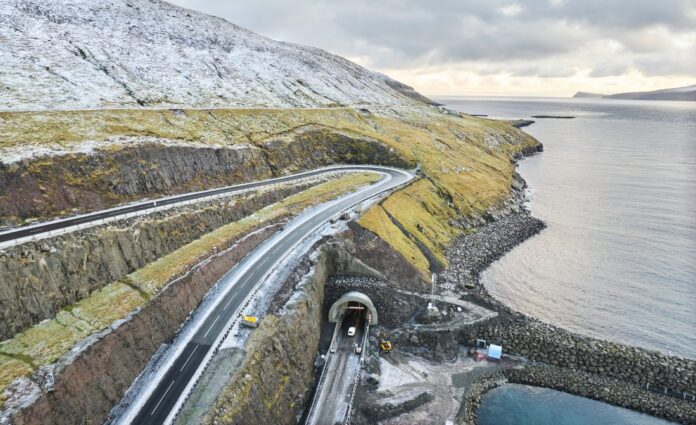 Sandoytunnelens portal på Gamlarætt. (Foto: NCC/Joakim Kröger)