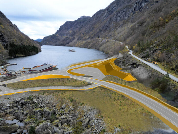 Syv har søkt om å bli prekvalifisert for å bygge ny tunnel på Rv.13 i Ryfylke - Lovraeidet-Rødsliane. (Illustrasjon: Statens vegvesen)