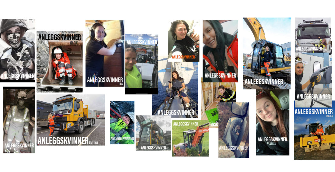 Noen av jentene som har bidratt i Anleggskvinner-gruppa.