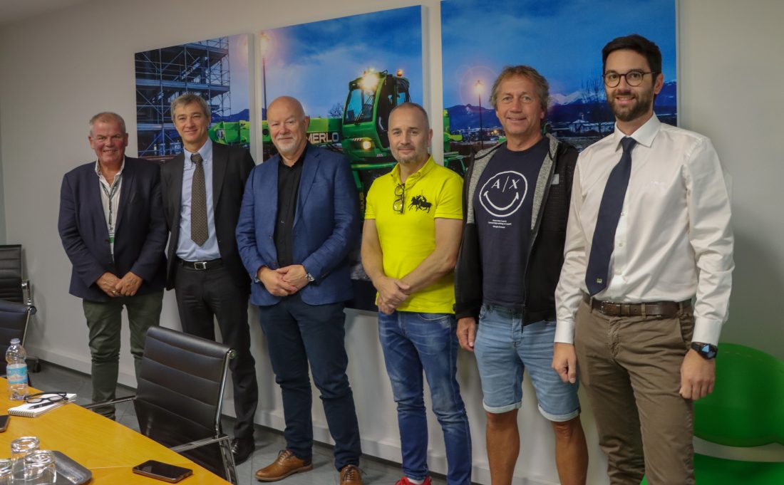 Fra venstre: Jone Ølberg, Naboen, Paolo Merlo, Glenn Mellegaard, Hymax, Torgeir Nustadhaugen, Hymax, Kjell Sæther, Rental Group Ekspert, og Massimo Biei, Merlo. (Foto: Njål Hagen)
