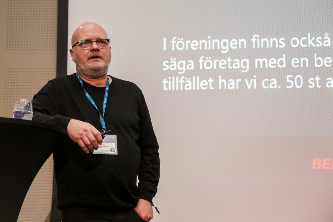Jan Johansson fra svenske den svenske bergsprengerforeningen BEF fortalte om svenske tilstander i bransjen. (Foto: Runar F. Daler)