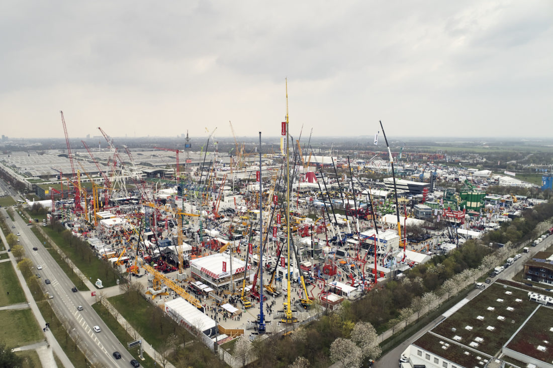 Utstillerarealet er på 614 000 kvadratmeter. (Foto: Bauma)