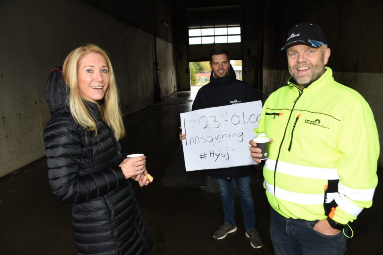 Håpløst med to timers stopp i jobben når vi skal utføre oppdrag i Oslo, mener ledelsen i Asfalt Remix AS. Fra venstre daglig MEF-direktør Julie Brodtkorb, driftssjef Eyvind Brynildsen og daglig leder Per Brynildsen i Asfalt Remix. (Foto: Odd Borgestrand).