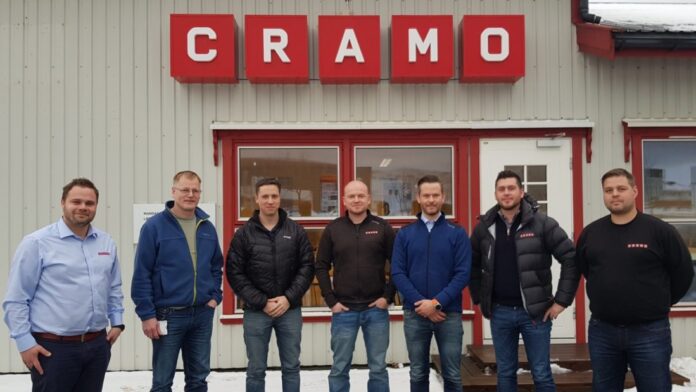 Cramo signerte storkontrakt med AF Gruppen i Midt Norge. Fra venstre: André Høvstad