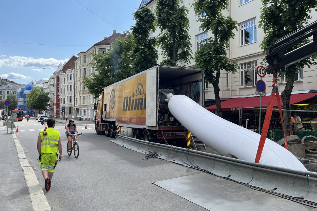 Installasjon av filtstrømpe på Frogner i Oslo. (Foto: Olimb Rørfornying AS)