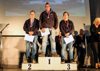 På plassene bak Markus Opheim Gilen, fra Solør vgs. i Hedmark, kom Anders Slåtten fra Kalnes vgs. i Østfold, og Markus Stoltz Sørvoll fra Fauske vgs. i Nordland. (Foto: Runar F. Daler).