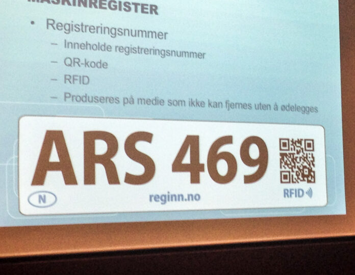 Reg-nr i maskinregisteret