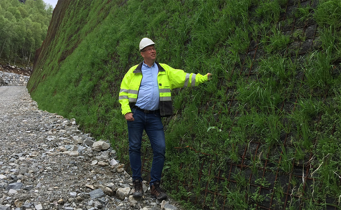 Jordarmering med geonett.