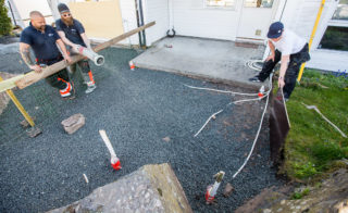 Fundament til støp levert med sugebil