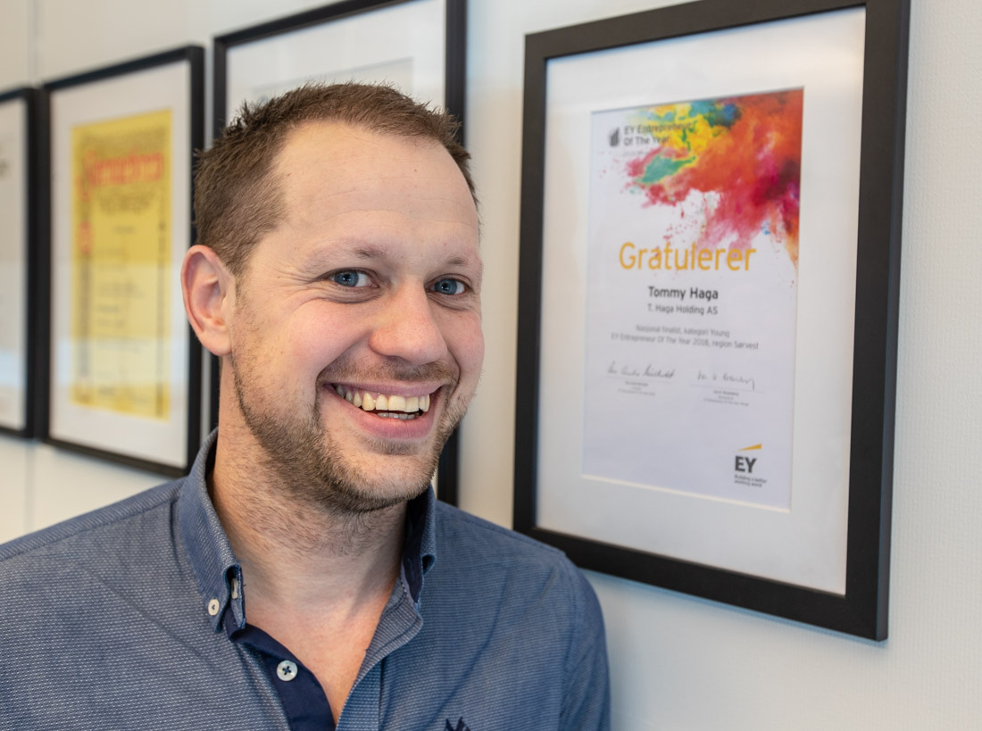 Tommy Haga var med i siste finale i konkurransen Entrepreneur of the year, i klassen unge næringsdrivende under 35 år