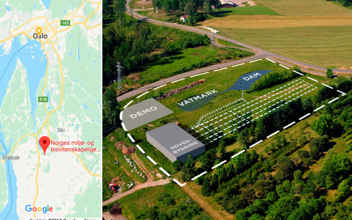 Det kommende VA kompetansesenteret ligger på NMBU campus i Ås