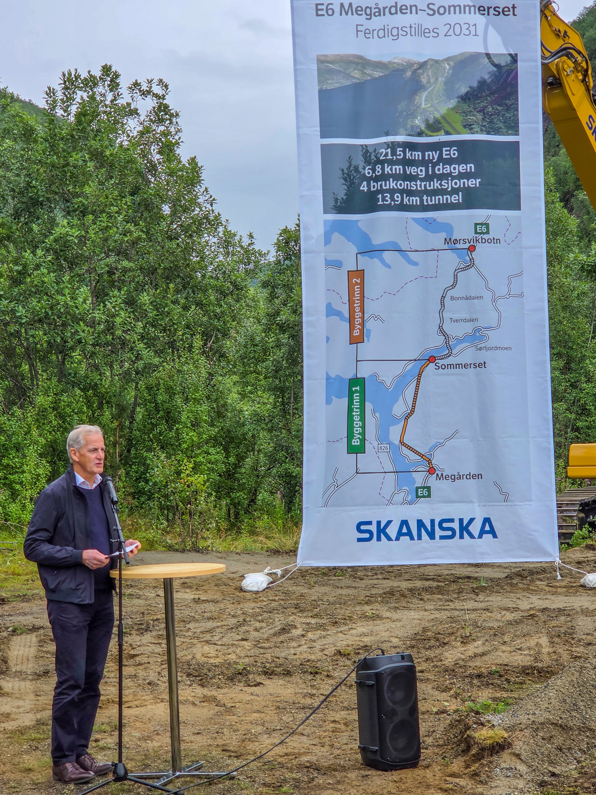 – Ny E6 her i nord er en investering i samfunnssikkerhet, sa statsminister Jonas Gahr Støre. (Foto: Martin Grønnslett/MEF)