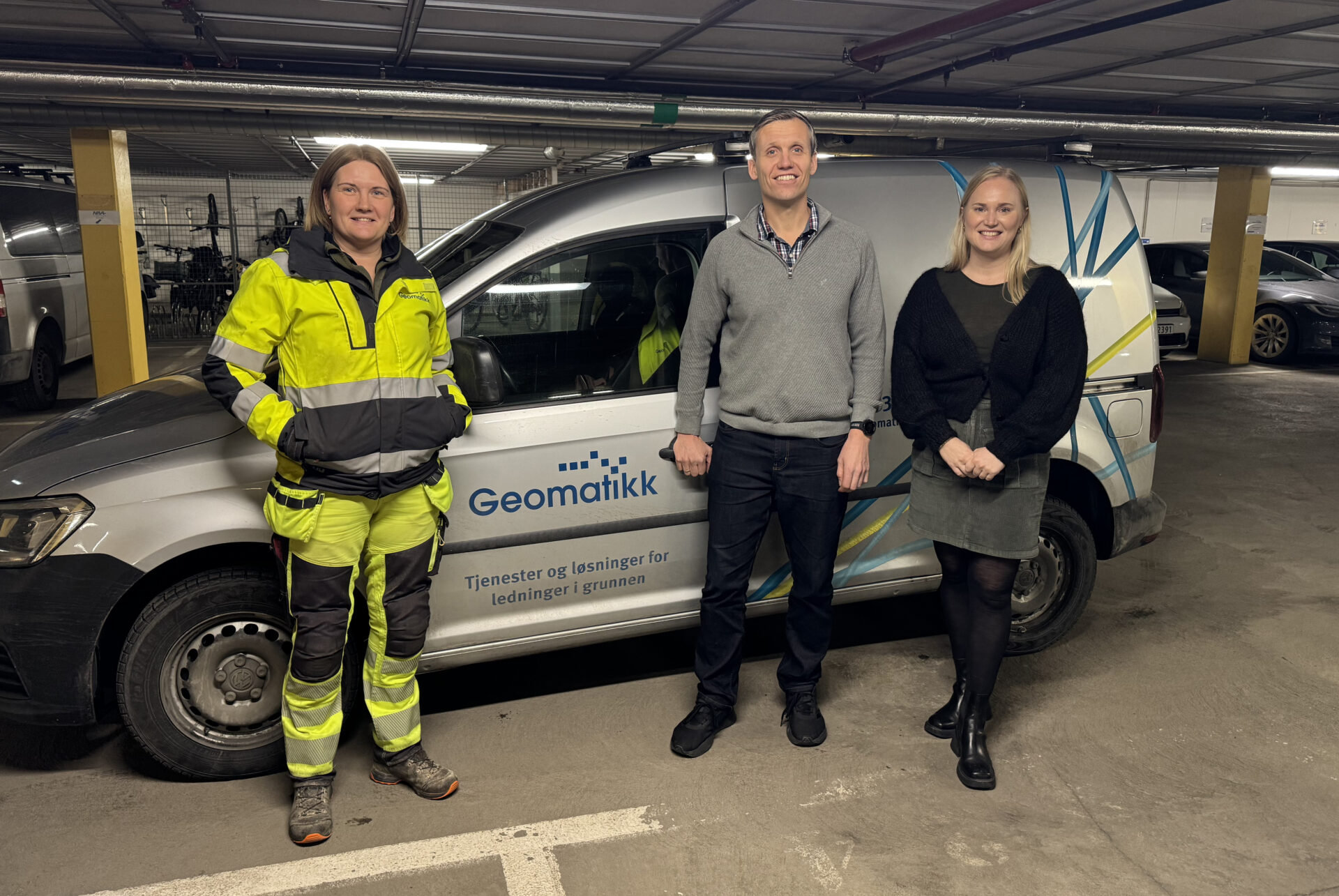 Geomatikk, her representert ved Tone Marie Simensen, Anders Mogensen og Agnethe Kristiansen, har tatt et standpunkt og erklært nulltoleranse for seksuell trakassering. (Foto: Geomatikk)