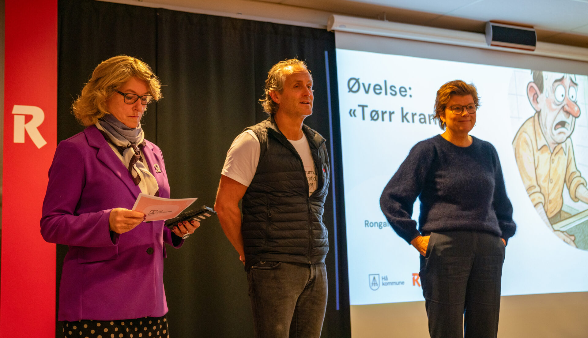 Risa AS, IVAR IKS og Hå kommune har nylig gjennomført en beredskapsøvelse. Fra venstre: Anne Berit Berge Ims (Hå kommune), Bjørn Risa og Ingrid Nordbø (IVAR). (Foto: Risa)