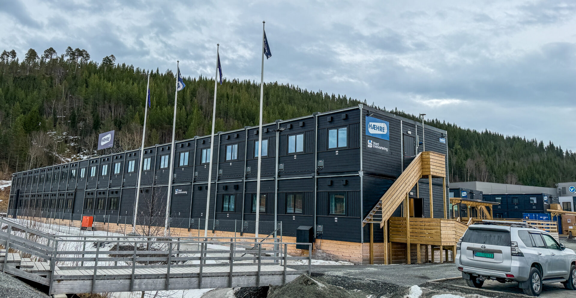 Hæhres brakkerigg, som ligger i Malvik omtrent midt mellom Trondheim og Værnes, setter ny standard i bransjen. (Foto: Runar F. Daler)