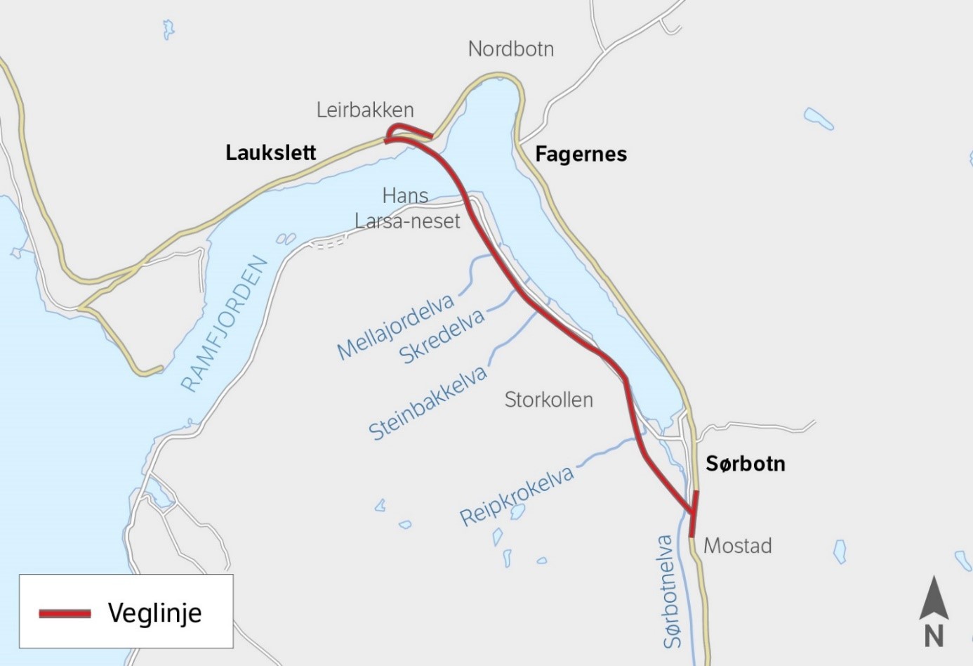 Når ny E8 på vestsiden av Ramfjord står ferdig, får de som kjører en raskere og tryggere vei til og fra Tromsø. (Illustrasjon: Statens vegvesen)